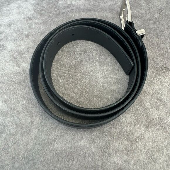 Gucci Black Rectangular Buckle Leather Men's Belt 793760 100/40 - Picture 4 of 10